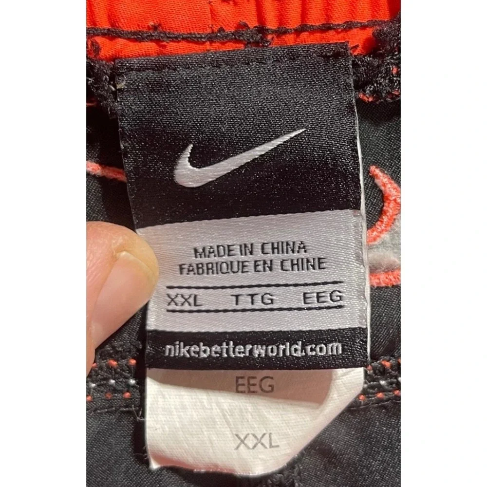Nike Mens‎ Swim Trunks XXL Black Orange Board Shorts Liner Removed